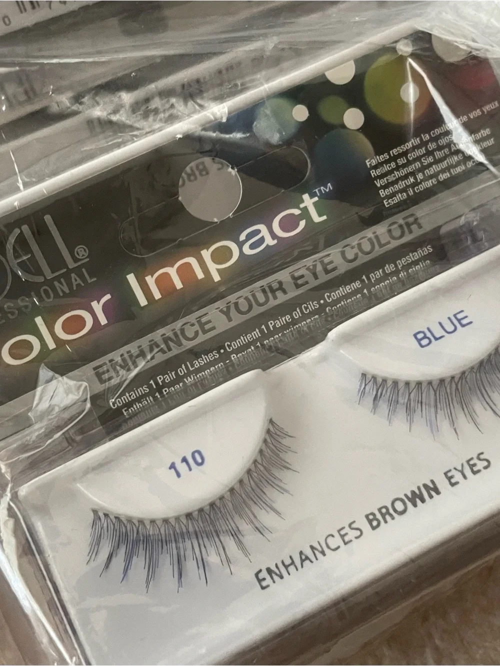 16 Pairs Ardell Professional Color Impact 110 Blue Eyelashes Enhances Brown Eyes